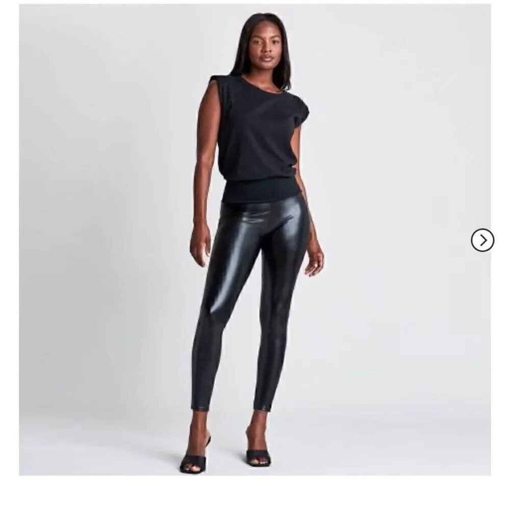 ASSETS by SPANX Women's All Over Faux Leather Leggings NWOT